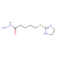 Chemical structure of 5-(4,5-dihydro-1H-imidazol-2-ylsulfanyl)pentanehydrazide - CSSB21151595672