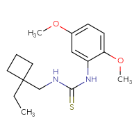 Chemical structure of 1-(2,5-dimethoxyphenyl)-3-[(1-ethylcyclobutyl)methyl]thiourea - CSSB02065987771