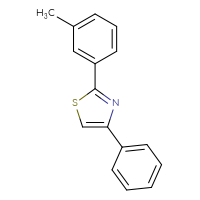 Chemical structure of 2-(3-methylphenyl)-4-phenyl-1,3-thiazole - CSSB00000613543