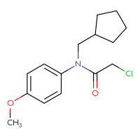 Chemical structure of 2-chloro-N-(cyclopentylmethyl)-N-(4-methoxyphenyl)acetamide - CSSB00020650279