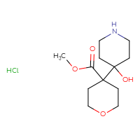 Chemical structure of methyl 4-(4-hydroxypiperidin-4-yl)oxane-4-carboxylate hydrochloride - CSSB00102706741