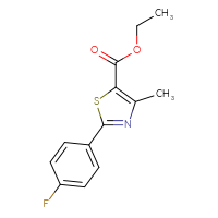 Chemical structure of ethyl 2-(4-fluorophenyl)-4-methyl-1,3-thiazole-5-carboxylate - CSSB00000486715