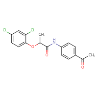 Chemical structure of N-(4-acetylphenyl)-2-(2,4-dichlorophenoxy)propanamide - CSSB00020579342