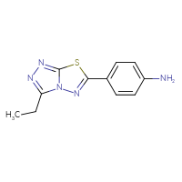 Chemical structure of 4-{3-ethyl-[1,2,4]triazolo[3,4-b][1,3,4]thiadiazol-6-yl}aniline - CSSB00000490117