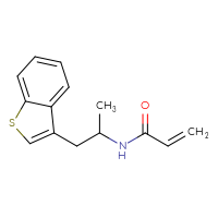 Chemical structure of N-[1-(1-benzothiophen-3-yl)propan-2-yl]prop-2-enamide - CSSB20543770917