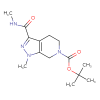 Chemical structure of tert-butyl 1-methyl-3-(methylcarbamoyl)-1H,4H,5H,6H,7H-pyrazolo[3,4-c]pyridine-6-carboxylate - CSSB00134706563