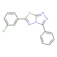Chemical structure of 6-(3-chlorophenyl)-3-phenyl-[1,2,4]triazolo[3,4-b][1,3,4]thiadiazole - CSSB00121638365