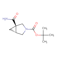 Chemical structure of tert-butyl (1R,5R)-1-carbamoyl-3-azabicyclo[3.1.0]hexane-3-carboxylate - CSSB02125653708