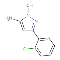 Chemical structure of 3-(2-chlorophenyl)-1-methyl-1H-pyrazol-5-amine - CSSB00011267202