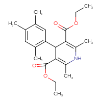 Chemical structure of 3,5-diethyl 2,6-dimethyl-4-(2,4,5-trimethylphenyl)-1,4-dihydropyridine-3,5-dicarboxylate - CSSB20539824287