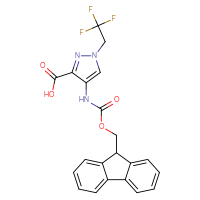 Chemical structure of 4-({[(9H-fluoren-9-yl)methoxy]carbonyl}amino)-1-(2,2,2-trifluoroethyl)-1H-pyrazole-3-carboxylic acid - CSSB00160572705