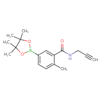 Chemical structure of 2-methyl-N-(prop-2-yn-1-yl)-5-(4,4,5,5-tetramethyl-1,3,2-dioxaborolan-2-yl)benzamide - CSSB02519411910