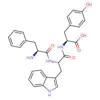 Chemical structure of (2S)-2-[(2S)-2-[(2S)-2-amino-3-phenylpropanamido]-3-(1H-indol-3-yl)propanamido]-3-(4-hydroxyphenyl)propanoic acid - CSSB14929137256