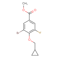 Chemical structure of methyl 3-bromo-4-(cyclopropylmethoxy)-5-fluorobenzoate - CSSB03219875871
