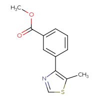 Chemical structure of methyl 3-(5-methyl-1,3-thiazol-4-yl)benzoate - CSSB00038917581
