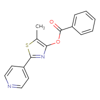 Chemical structure of 5-methyl-2-(pyridin-4-yl)-1,3-thiazol-4-yl benzoate - CSSB00138421804