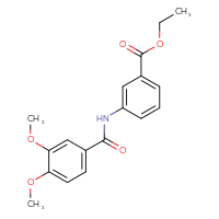 Chemical structure of ethyl 3-(3,4-dimethoxybenzamido)benzoate - CSSB00121651749