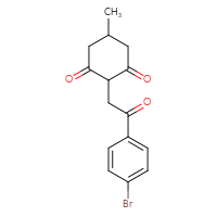 Chemical structure of 2-[2-(4-bromophenyl)-2-oxoethyl]-5-methylcyclohexane-1,3-dione - CSSB00025728161