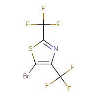Chemical structure of 5-bromo-2,4-bis(trifluoromethyl)-1,3-thiazole - CSSB20962530674