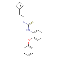 Chemical structure of 3-(2-{bicyclo[1.1.1]pentan-1-yl}ethyl)-1-(2-phenoxyphenyl)thiourea - CSSB16413813353