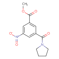 Chemical structure of methyl 3-nitro-5-(pyrrolidine-1-carbonyl)benzoate - CSSB00049092776