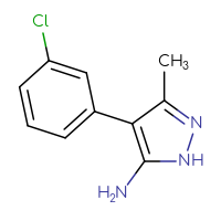 Chemical structure of 4-(3-chlorophenyl)-3-methyl-1H-pyrazol-5-amine - CSSB00000761955