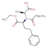 Chemical structure of (2S)-2-{N-[(2S)-1-ethoxy-1-oxo-4-phenylbutan-2-yl]prop-2-enamido}propanoic acid - CSSB21240788912