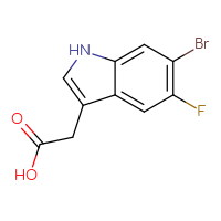 Chemical structure of 2-(6-bromo-5-fluoro-1H-indol-3-yl)acetic acid - CSSB00010067530
