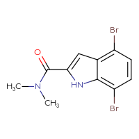 Chemical structure of 4,7-dibromo-N,N-dimethyl-1H-indole-2-carboxamide - CSSB06956521666