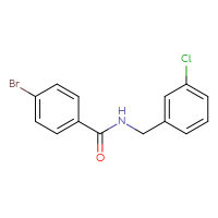 Chemical structure of 4-bromo-N-[(3-chlorophenyl)methyl]benzamide - CSSB00000582213