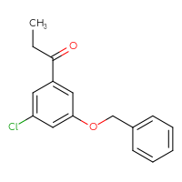 Chemical structure of 1-[3-(benzyloxy)-5-chlorophenyl]propan-1-one - CSSB20879837906