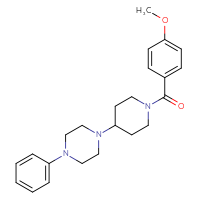 Chemical structure of 1-[1-(4-methoxybenzoyl)piperidin-4-yl]-4-phenylpiperazine - CSSB00121601302