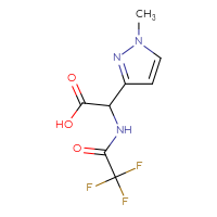Chemical structure of 2-(1-methyl-1H-pyrazol-3-yl)-2-(2,2,2-trifluoroacetamido)acetic acid - CSSB03496554806