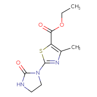 Chemical structure of ethyl 4-methyl-2-(2-oxoimidazolidin-1-yl)-1,3-thiazole-5-carboxylate - CSSB00132308066