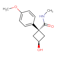 Chemical structure of (1r,3r)-3-hydroxy-1-(4-methoxyphenyl)-N-methylcyclobutane-1-carboxamide - CSSB01995700362