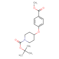 Chemical structure of tert-butyl 4-[4-(methoxycarbonyl)phenoxy]piperidine-1-carboxylate - CSSB00016252117
