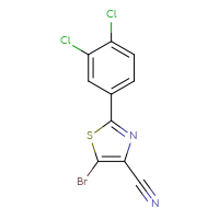 Chemical structure of 5-bromo-2-(3,4-dichlorophenyl)-1,3-thiazole-4-carbonitrile - CSSB00037565049