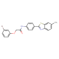 Chemical structure of 2-(3-bromophenoxy)-N-[4-(6-methyl-1,3-benzothiazol-2-yl)phenyl]acetamide - CSSB00121729717