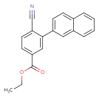 Chemical structure of ethyl 4-cyano-3-(naphthalen-2-yl)benzoate - CSSB06582340437