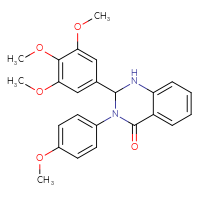 Chemical structure of 3-(4-methoxyphenyl)-2-(3,4,5-trimethoxyphenyl)-1,2,3,4-tetrahydroquinazolin-4-one - CSSB00046160659