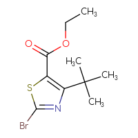 Chemical structure of ethyl 2-bromo-4-tert-butyl-1,3-thiazole-5-carboxylate - CSSB00009999995