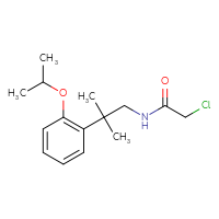 Chemical structure of 2-chloro-N-{2-methyl-2-[2-(propan-2-yloxy)phenyl]propyl}acetamide - CSSB21332046572