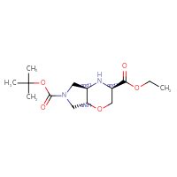 Chemical structure of rac-6-tert-butyl 3-ethyl (3R,4aR,7aR)-octahydropyrrolo[3,4-b][1,4]oxazine-3,6-dicarboxylate - CSSB20620680111
