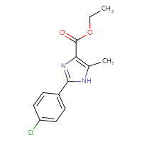Chemical structure of ethyl 2-(4-chlorophenyl)-5-methyl-1H-imidazole-4-carboxylate - CSSB00000440471