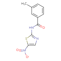 Chemical structure of 3-methyl-N-(5-nitro-1,3-thiazol-2-yl)benzamide - CSSB00025733523
