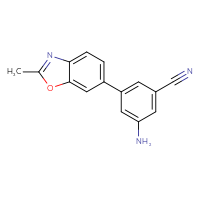 Chemical structure of 3-amino-5-(2-methyl-1,3-benzoxazol-6-yl)benzonitrile - CSSB06582241959