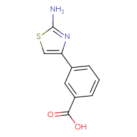 Chemical structure of 3-(2-amino-1,3-thiazol-4-yl)benzoic acid - CSSB00011814744