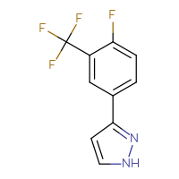 Chemical structure of 3-[4-fluoro-3-(trifluoromethyl)phenyl]-1H-pyrazole - CSSB00102676739