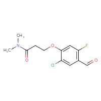 Chemical structure of 3-(2-chloro-5-fluoro-4-formylphenoxy)-N,N-dimethylpropanamide - CSSB20468067895