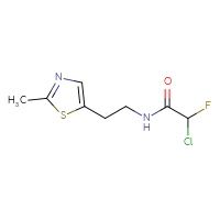 Chemical structure of 2-chloro-2-fluoro-N-[2-(2-methyl-1,3-thiazol-5-yl)ethyl]acetamide - CSSB09892193826